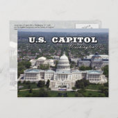 ワシントンDCの米国議会議事堂の航空写真 ポストカード (正面/裏面)