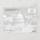 ワシントンDCの米国議会議事堂の航空写真 ポストカード (裏面)