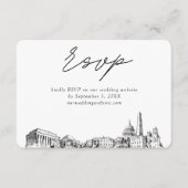 ワシントンDCの結婚ミニマリストスケッチRSVP エンクロージャーカード (正面)