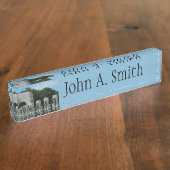 ワシントンDCのWWIIメモリアルリースII デスクネームプレート (側面)