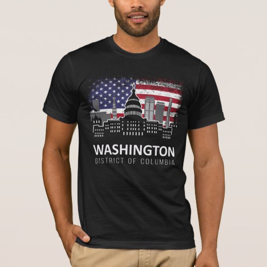 ワシントンDCアメリカ国旗 Tシャツ (正面)