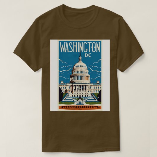 ワシントンDCアメリカTシャツのヴィンテージ旅行アート4 Tシャツ (デザイン正面)