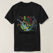 ワシントンDCアートギフトシティレールトランの地下鉄地図 Tシャツ (デザイン正面)