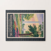 ワシントンDCイラストレーション旅行芸術ヴィンテージ ジグソーパズル (横)