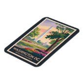 ワシントンDCイラストレーション旅行芸術ヴィンテージ マグネット (左側)