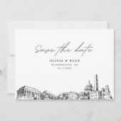 ワシントンDCウェディング日付を保存モダン 招待状 (正面)