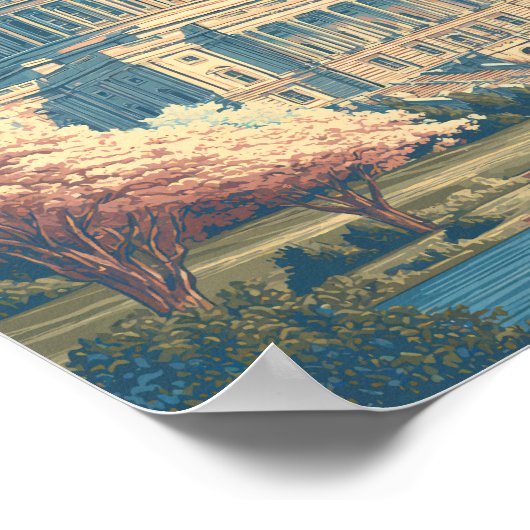 ワシントンDCキャピトルトラベルアートヴィンテージ ポスター (角)