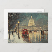 ワシントンDCキャピトル建物ヴィンテージレトロカード ポストカード (正面/裏面)