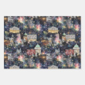 ワシントンDCクリスマスと新年の水の色 ラッピングペーパーシート (正面)