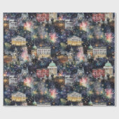 ワシントンDCクリスマスと新年の水の色 ラッピングペーパー (フラット)