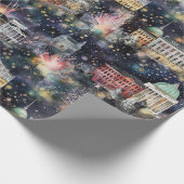 ワシントンDCクリスマスと新年の水の色 ラッピングペーパー (角)