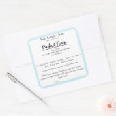 ワシントンDCコテージフードビジネスベーキングラベル スクエアシール (封筒)