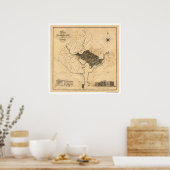 ワシントンDCシティプランの地図Lizars 1819 ポスター (キッチン)