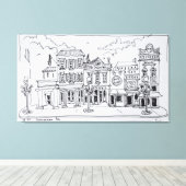 ワシントンDCジョージタウンのM通りのビュー。 キャンバスプリント (インサイチュ (ウッドフロア))