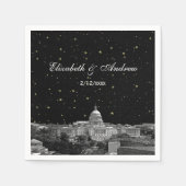 ワシントンDCスカイラインエッチドスター結婚リー スタンダードカクテルナプキン (正面)