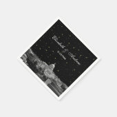 ワシントンDCスカイラインエッチドスター結婚リー スタンダードカクテルナプキン (角)