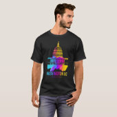 ワシントンDCスカイライン水の色お土産US Capi Tシャツ (正面フル)