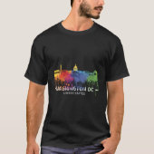 ワシントンDCスカイライン水の色の都市のお土産Us Tシャツ (正面)