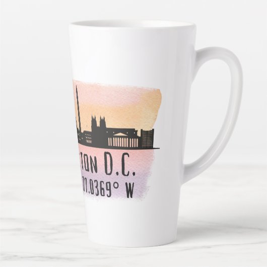 ワシントンDCスカイライン緯度と経度 カフェラテマグ (右)