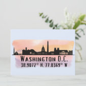 ワシントンDCスカイライン緯度と経度 カード (スタンド正面)