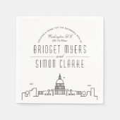 ワシントンDCデコスカイライン | 結婚イベント スタンダードカクテルナプキン (正面)