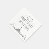 ワシントンDCデコスカイライン | 結婚イベント スタンダードカクテルナプキン (角)