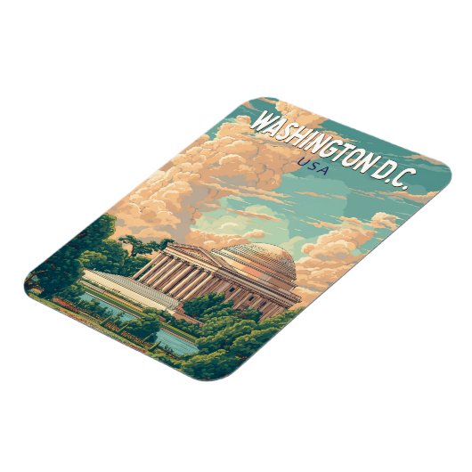 ワシントンDCトーマス・ジェファーソン記念旅行アート マグネット (左側)