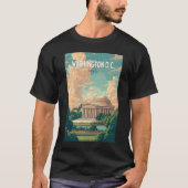 ワシントンDCトーマス・ジェファーソン記念旅行アート Tシャツ (正面)
