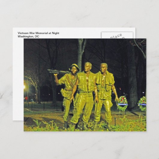 ワシントンDCナイトでベトナム戦争記念碑 ポストカード (正面/裏面)