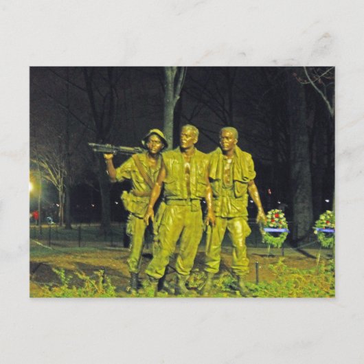 ワシントンDCナイトでベトナム戦争記念碑 ポストカード (正面)