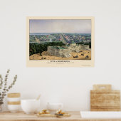 ワシントンDCパノラママップ – 1852 ポスター (キッチン)