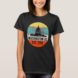 ワシントンDCフラグラブキャピトルヒルスーベリーレター Tシャツ