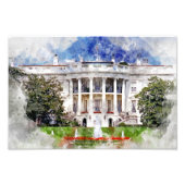 ワシントンDCホワイトハウス水彩画 フォトプリント            (正面)