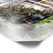 ワシントンDCホワイトハウス水彩画 フォトプリント            (角)