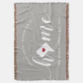 ワシントンDCホームタウンパーソナライズされた スローブランケット (正面縦)