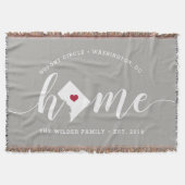 ワシントンDCホームタウンパーソナライズされた スローブランケット (正面)