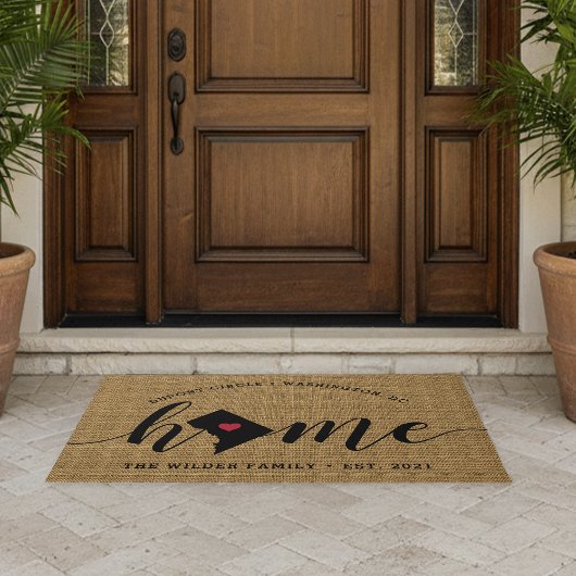 ワシントンDCホームタウンパーソナライズされた ドアマット