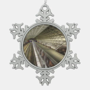 ワシントンDCメトロ鉄道駅 スノーフレークピューターオーナメント