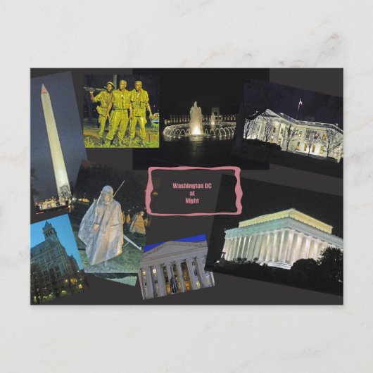 ワシントンDCモニュメントat Night ポストカード (正面)