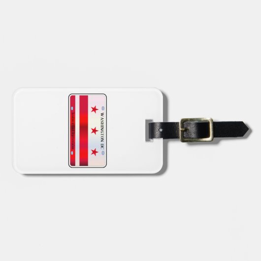 ワシントンDCライセンスプレート国旗 ラゲッジタグ (正面横)