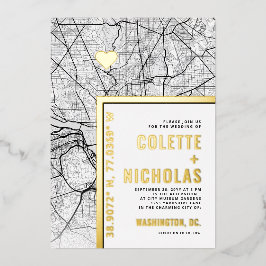ワシントンDCラブロケーター |シティテーマ結婚の 箔招待状