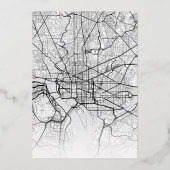 ワシントンDCラブロケーター |シティテーマ結婚の 箔招待状 (裏面)