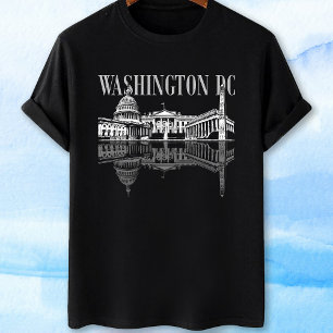 ワシントンDCランドマークのスカイライン Tシャツ