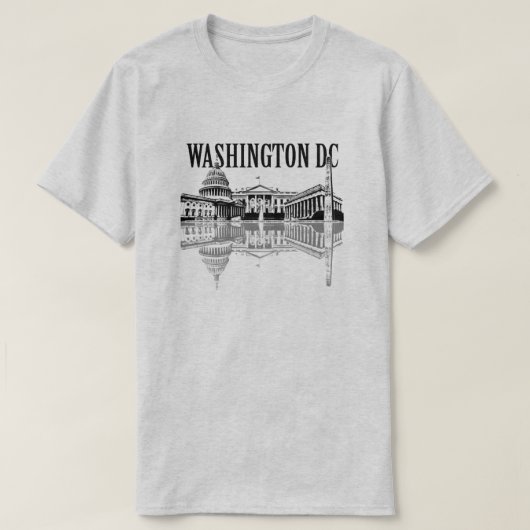 ワシントンDCランドマークのスカイライン Tシャツ (デザイン正面)