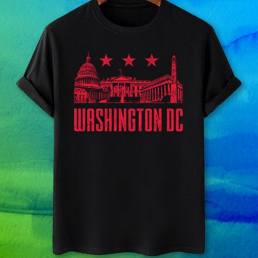 ワシントンDCランドマーク国旗 Tシャツ