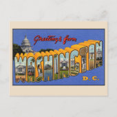 ワシントンDCラージレターヴィンテージからの挨拶 ポストカード (正面)
