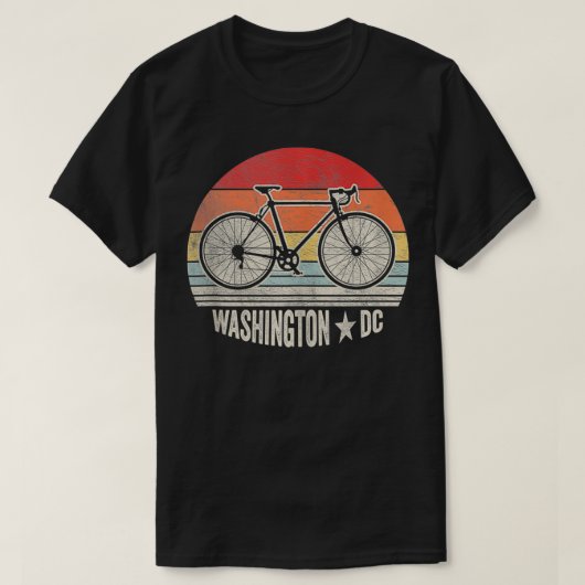 ワシントンDCレトロヴィンテージワシントン自転車7 Tシャツ (デザイン正面)
