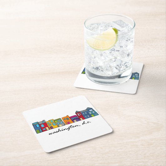 ワシントンDCロウハウシズ スクエアペーパーコースター (インサイチュ)