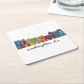 ワシントンDCロウハウシズ スクエアペーパーコースター (アングル)