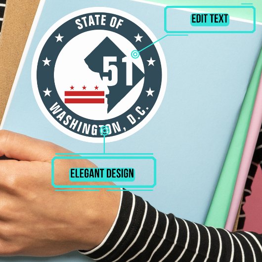 ワシントンDCロゴボタンの状態 ラウンドシール